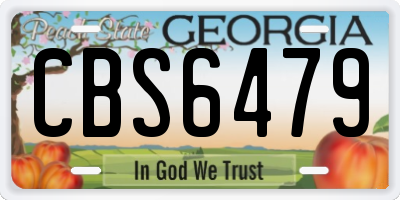GA license plate CBS6479