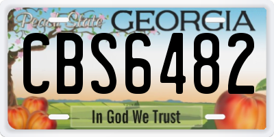 GA license plate CBS6482