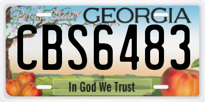 GA license plate CBS6483