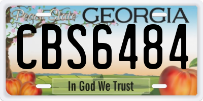 GA license plate CBS6484