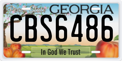 GA license plate CBS6486