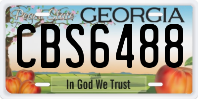 GA license plate CBS6488