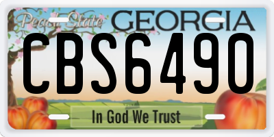 GA license plate CBS6490