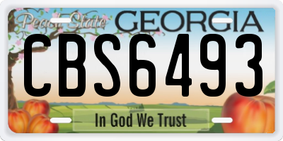 GA license plate CBS6493