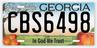 GA license plate CBS6498