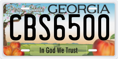 GA license plate CBS6500
