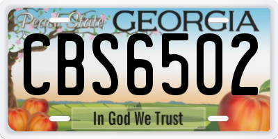 GA license plate CBS6502