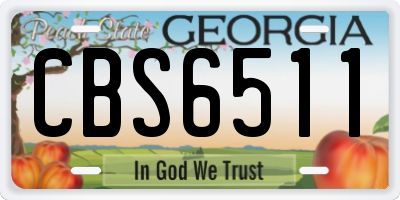 GA license plate CBS6511
