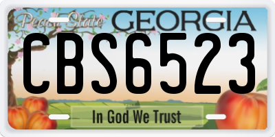 GA license plate CBS6523