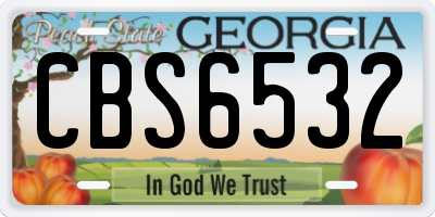 GA license plate CBS6532