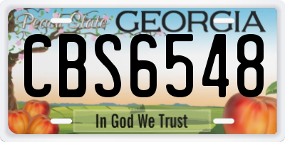 GA license plate CBS6548