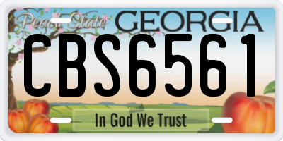 GA license plate CBS6561