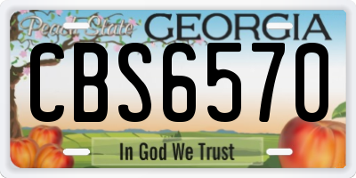 GA license plate CBS6570