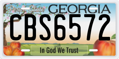 GA license plate CBS6572