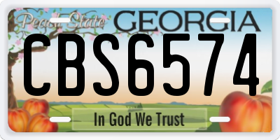 GA license plate CBS6574