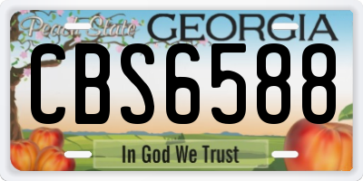 GA license plate CBS6588