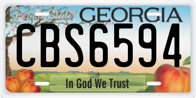 GA license plate CBS6594