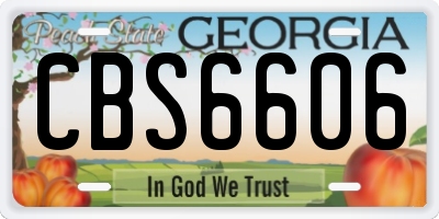 GA license plate CBS6606