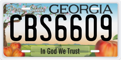 GA license plate CBS6609