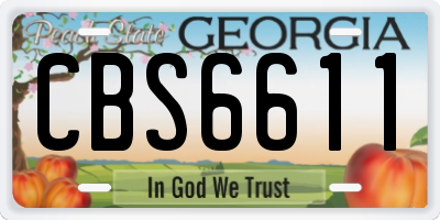 GA license plate CBS6611