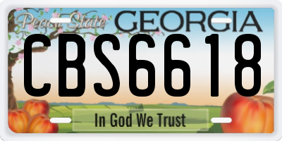GA license plate CBS6618