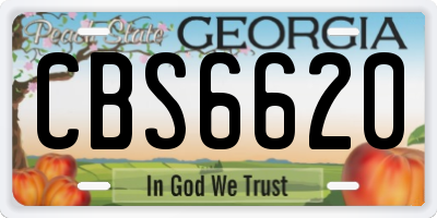GA license plate CBS6620
