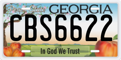 GA license plate CBS6622