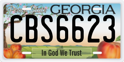GA license plate CBS6623