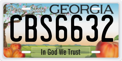 GA license plate CBS6632