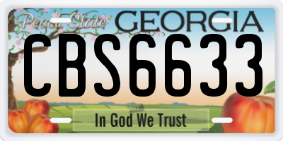 GA license plate CBS6633