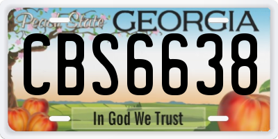 GA license plate CBS6638