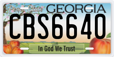 GA license plate CBS6640
