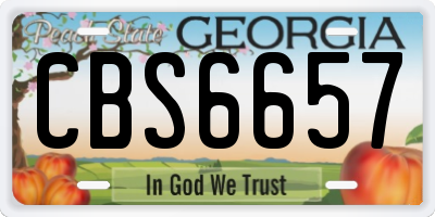 GA license plate CBS6657