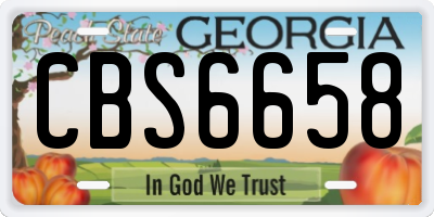 GA license plate CBS6658