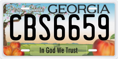 GA license plate CBS6659
