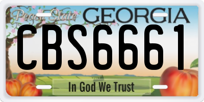 GA license plate CBS6661