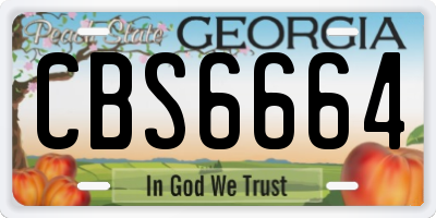 GA license plate CBS6664