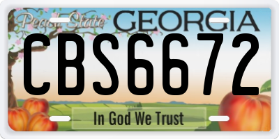 GA license plate CBS6672