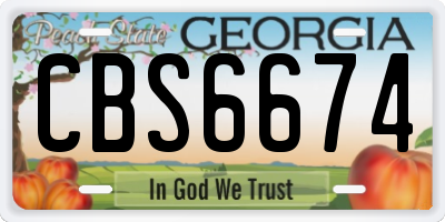 GA license plate CBS6674