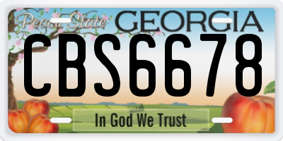 GA license plate CBS6678