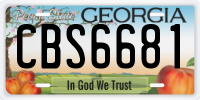 GA license plate CBS6681