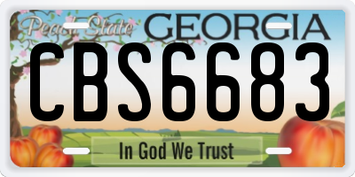GA license plate CBS6683