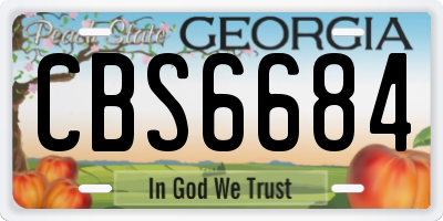GA license plate CBS6684