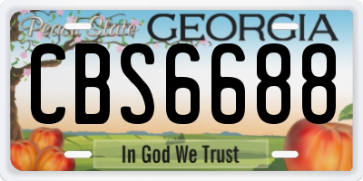 GA license plate CBS6688
