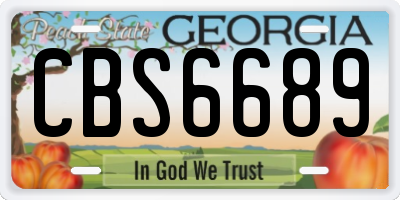 GA license plate CBS6689