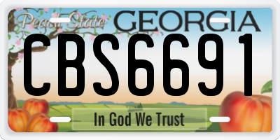 GA license plate CBS6691