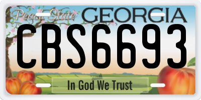 GA license plate CBS6693