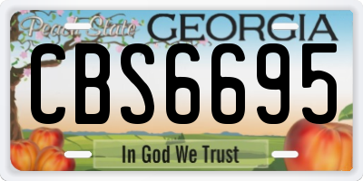 GA license plate CBS6695