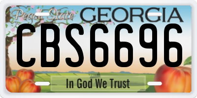 GA license plate CBS6696