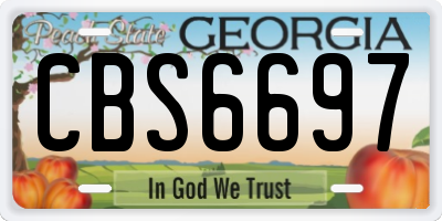 GA license plate CBS6697